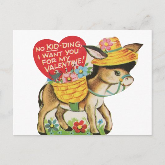 かわいいヴィンテージのバレンタイン ポストカード (正面)