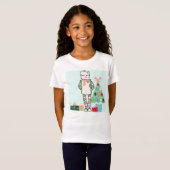 かわいいヴィンテージのパステル調の休日のロボット及び木 Tシャツ (正面フル)