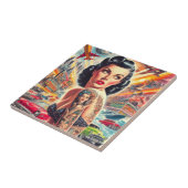 かわいいヴィンテージのピンアップアート タイル (側面)