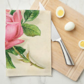 かわいいヴィンテージのピンクのバラ キッチンタオル (四つ折り)
