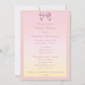 かわいいヴィンテージのプリンセスの花のベビーシャワー 招待状 (裏面)