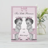 かわいいヴィンテージのプリンセスはベビーシャワーを結び付けます 招待状 (スタンド正面)