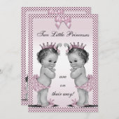 かわいいヴィンテージのプリンセスはベビーシャワーを結び付けます 招待状 (正面/裏面)