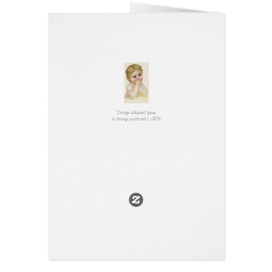 かわいいヴィンテージのベビーのキスのアンティークのイラストレーション (裏面)