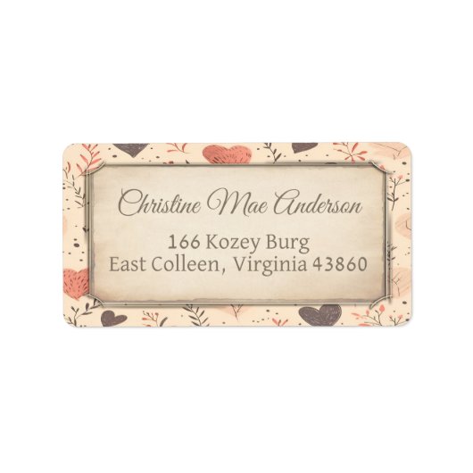 かわいいヴィンテージの住所/配送料/ブックラベル ラベル (正面)