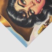 かわいいヴィンテージの国のピンアップ 薄葉紙 (詳細)