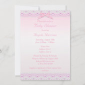 かわいいヴィンテージの女の赤ちゃんのシャワーのフェイクな花のレース 招待状 (裏面)