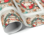かわいいヴィンテージの子どもたちがサンタクロースに電話 ラッピングペーパー (ロールコーナー)