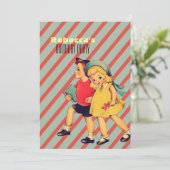 かわいいヴィンテージの子どもたちの誕生パーティー 招待状 (スタンド正面)