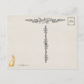 かわいいヴィンテージの子どもとイースターバニー ポストカード (裏面)