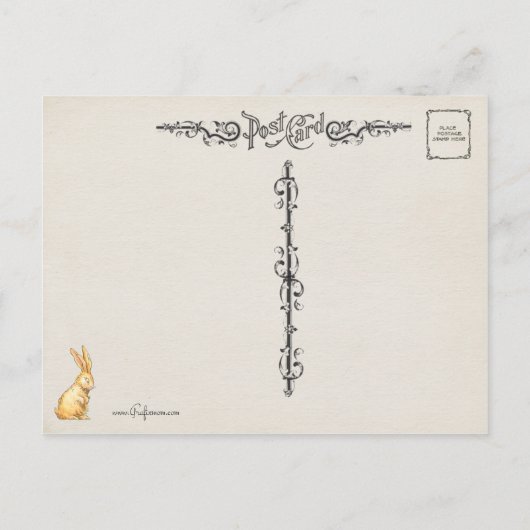 かわいいヴィンテージの子どもとイースターバニー ポストカード (裏面)