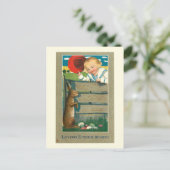 かわいいヴィンテージの子どもとイースターバニー ポストカード (スタンド正面)