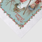 かわいいヴィンテージの子どもと雪だるま 薄葉紙 (詳細)