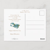 かわいいヴィンテージの子ども、ハート、花バレンタイン ポストカード (裏面)