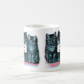 かわいいヴィンテージの子ネコのマグに猫の名前か単語を加えて下さい コーヒーマグカップ (中央)