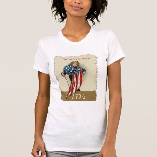 かわいいヴィンテージの愛国心が強いプロダクト Tシャツ (正面)