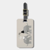 かわいいヴィンテージの氏及び夫人新郎新婦象 ラゲッジタグ (正面縦)