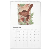 かわいいヴィンテージの水彩画のスケッチの鳥の子供7 カレンダー (2月 2026)