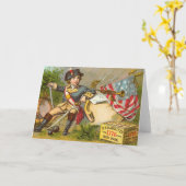 かわいいヴィンテージの独立記念日カード カード (黄色い花)