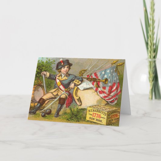 かわいいヴィンテージの独立記念日カード カード (正面)