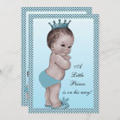 かわいいヴィンテージの王子ベビーシャワー 招待状 (正面/裏面)