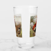 かわいいヴィンテージの田舎娘の眼鏡 タンブラーグラス (左)