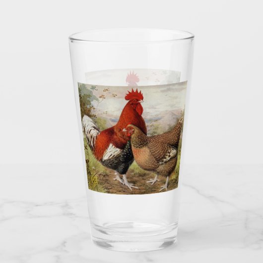 かわいいヴィンテージの田舎娘の眼鏡 タンブラーグラス (正面)