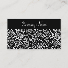 かわいいヴィンテージの白黒バラの名刺 名刺