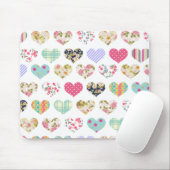 かわいいヴィンテージの花のハートのキルトパターン マウスパッド (マウス)