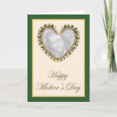 かわいいヴィンテージの花のハートの写真テンプレート カード (正面)