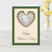 かわいいヴィンテージの花のハートの写真テンプレート カード (黄色い花)