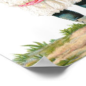 かわいいヴィンテージの花の少女 ポスター (角)