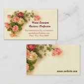 かわいいヴィンテージの花柄 名刺 (正面/裏面)