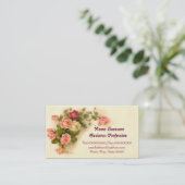 かわいいヴィンテージの花柄 名刺 (スタンド正面)