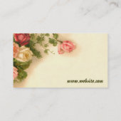 かわいいヴィンテージの花柄 名刺 (裏面)