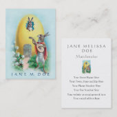 かわいいヴィンテージの芸術-サービスに日付を記入するウサギのセレナーデ 名刺 (正面/裏面)