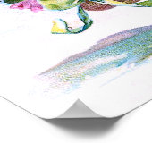 かわいいヴィンテージの鳥と花のフローラ ポスター (角)