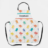 かわいいヴィンテージの鳥のパターン エプロン (正面)