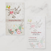 かわいいヴィンテージの鳥の名刺 名刺 (正面/裏面)