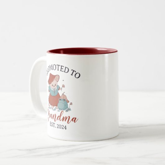 かわいいヴィンテージはおばあちゃんに昇進パーソナライズされた ツートーンマグカップ (正面左)