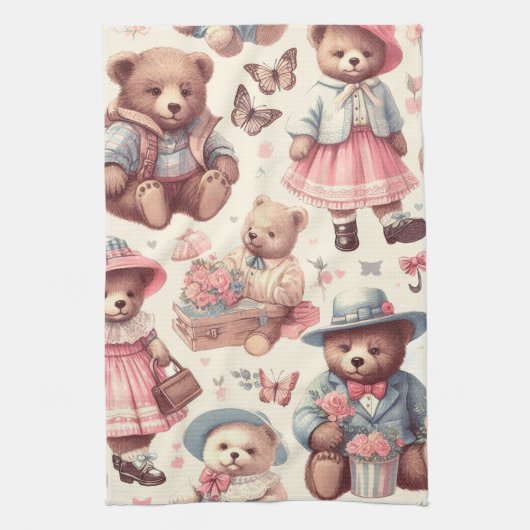 かわいいヴィンテージはシームレス キッチンタオル (縦)