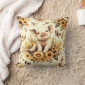 かわいいヴィンテージひまわり豚のパターン クッション (ブランケット)