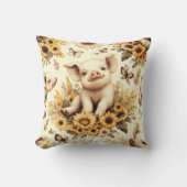 かわいいヴィンテージひまわり豚のパターン クッション (正面)