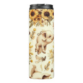 かわいいヴィンテージひまわり豚のパターン タンブラー (裏面)