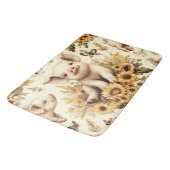 かわいいヴィンテージひまわり豚のパターン バスマット (アングル)