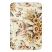 かわいいヴィンテージひまわり豚のパターン バスマット (正面縦)