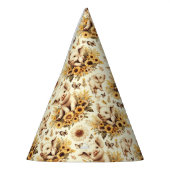 かわいいヴィンテージひまわり豚のパターン パーティーハット (左)