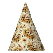 かわいいヴィンテージひまわり豚のパターン パーティーハット (右)