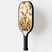 かわいいヴィンテージひまわり豚のパターン ピックルボールラケット (左)