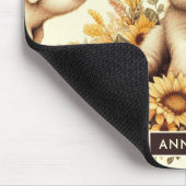 かわいいヴィンテージひまわり豚のパターン マウスパッド (コーナー)